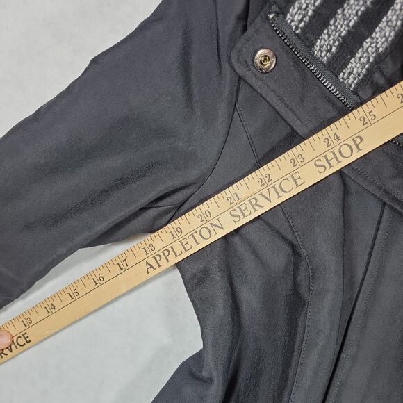 Sam Edelman Black Jacket Coat Long, Alligator Print Lining, Knit Collar, XS - Picture 8 of 15